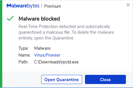 block Virus.Pioneer