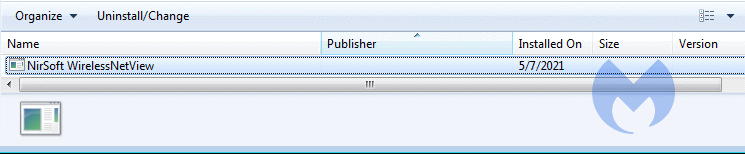 WirelessNetView installed