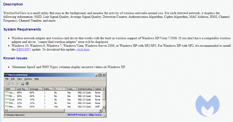 WirelessNetView site