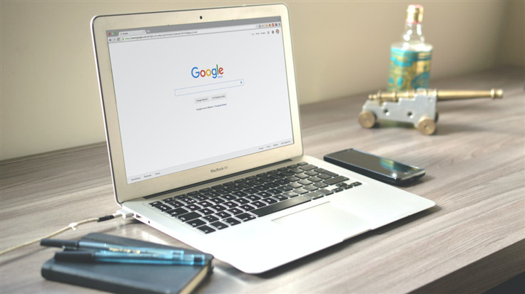 google chrome browser on laptop screen